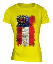 Georgia State Grunge Flag Ladies T-Shirt