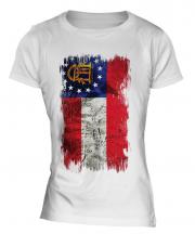 Georgia State Grunge Flag Ladies T-Shirt