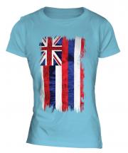 Hawaii State Grunge Flag Ladies T-Shirt