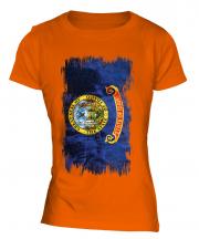 Idaho State Grunge Flag Ladies T-Shirt