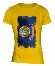 Idaho State Grunge Flag Ladies T-Shirt