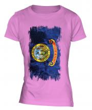 Idaho State Grunge Flag Ladies T-Shirt