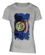 Idaho State Grunge Flag Ladies T-Shirt