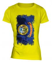 Idaho State Grunge Flag Ladies T-Shirt