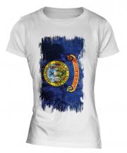Idaho State Grunge Flag Ladies T-Shirt