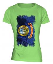 Idaho State Grunge Flag Ladies T-Shirt