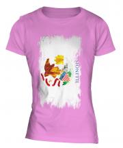 Illinois State Grunge Flag Ladies T-Shirt