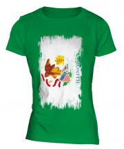 Illinois State Grunge Flag Ladies T-Shirt
