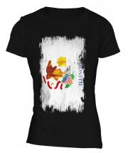 Illinois State Grunge Flag Ladies T-Shirt