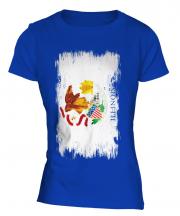 Illinois State Grunge Flag Ladies T-Shirt