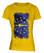Indiana State Grunge Flag Ladies T-Shirt