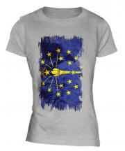 Indiana State Grunge Flag Ladies T-Shirt
