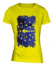 Indiana State Grunge Flag Ladies T-Shirt