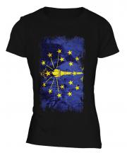 Indiana State Grunge Flag Ladies T-Shirt