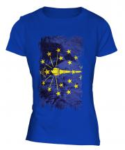 Indiana State Grunge Flag Ladies T-Shirt