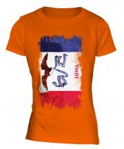 Iowa State Grunge Flag Ladies T-Shirt