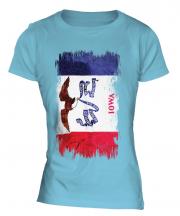 Iowa State Grunge Flag Ladies T-Shirt