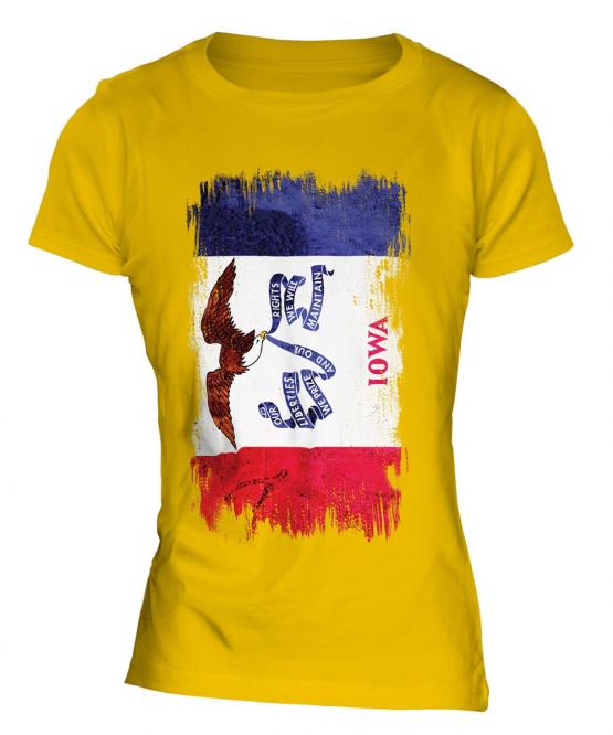 Iowa State Grunge Flag Ladies T-Shirt