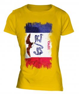 Iowa State Grunge Flag Ladies T-Shirt