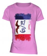 Iowa State Grunge Flag Ladies T-Shirt