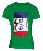 Iowa State Grunge Flag Ladies T-Shirt