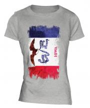 Iowa State Grunge Flag Ladies T-Shirt