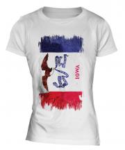 Iowa State Grunge Flag Ladies T-Shirt