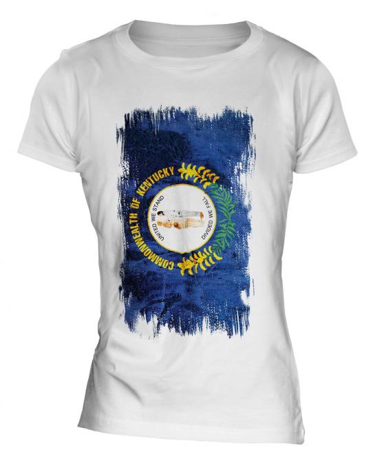 Kentucky State Grunge Flag Ladies T-Shirt