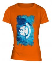 Louisiana State Grunge Flag Ladies T-Shirt
