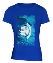 Louisiana State Grunge Flag Ladies T-Shirt