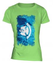 Louisiana State Grunge Flag Ladies T-Shirt