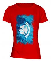 Louisiana State Grunge Flag Ladies T-Shirt
