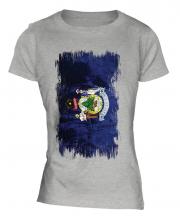 Maine State Grunge Flag Ladies T-Shirt