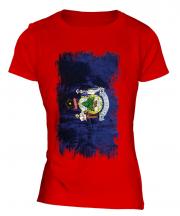 Maine State Grunge Flag Ladies T-Shirt