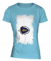 Massachusetts State Grunge Flag Ladies T-Shirt