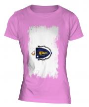 Massachusetts State Grunge Flag Ladies T-Shirt