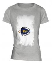 Massachusetts State Grunge Flag Ladies T-Shirt