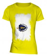 Massachusetts State Grunge Flag Ladies T-Shirt