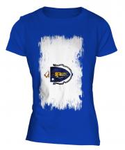 Massachusetts State Grunge Flag Ladies T-Shirt