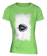 Massachusetts State Grunge Flag Ladies T-Shirt