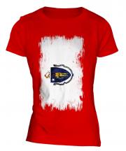 Massachusetts State Grunge Flag Ladies T-Shirt