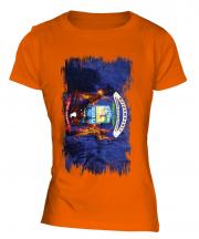 Michigan State Grunge Flag Ladies T-Shirt