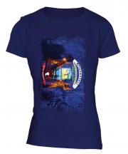 Michigan State Grunge Flag Ladies T-Shirt