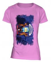Michigan State Grunge Flag Ladies T-Shirt
