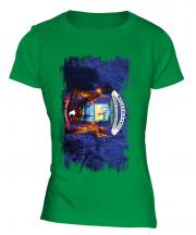 Michigan State Grunge Flag Ladies T-Shirt