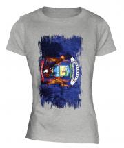 Michigan State Grunge Flag Ladies T-Shirt