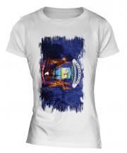 Michigan State Grunge Flag Ladies T-Shirt
