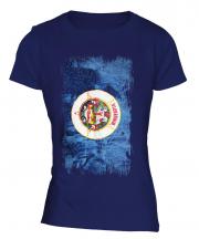 Minnesota State Grunge Flag Ladies T-Shirt