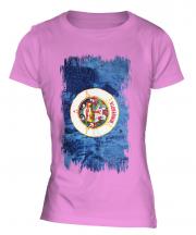 Minnesota State Grunge Flag Ladies T-Shirt