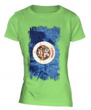 Minnesota State Grunge Flag Ladies T-Shirt